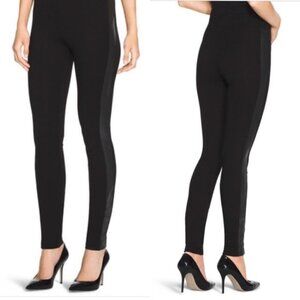 WHBM Faux Leather Panel Ponte Legging Size M